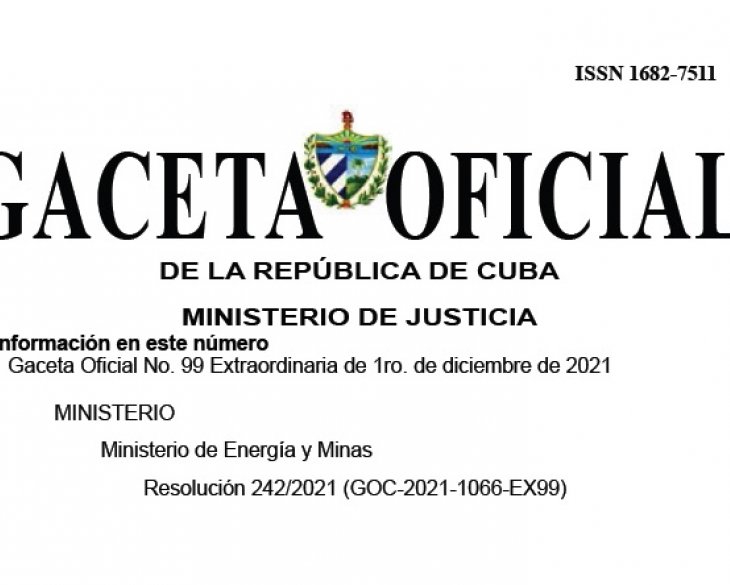 Resolución 242 de 2021 de Ministerio de Energía y Minas